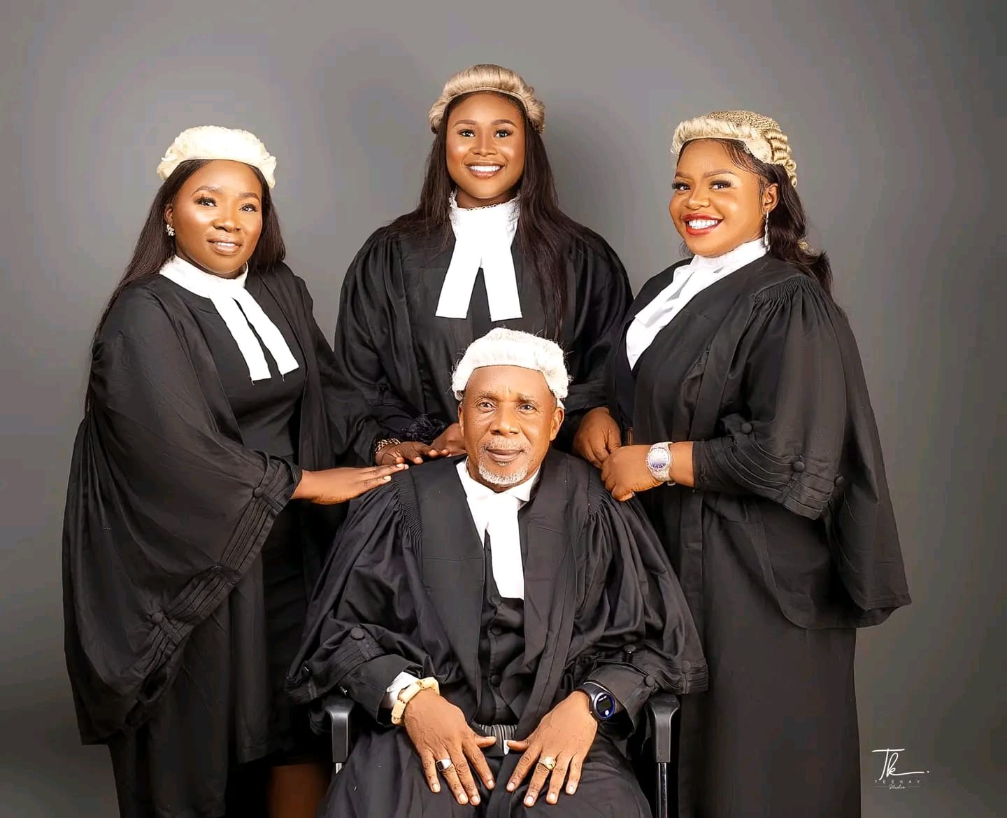 Delta Monarch And Lawyer Pictured With His 3 Lawyer Daughters (Photos)