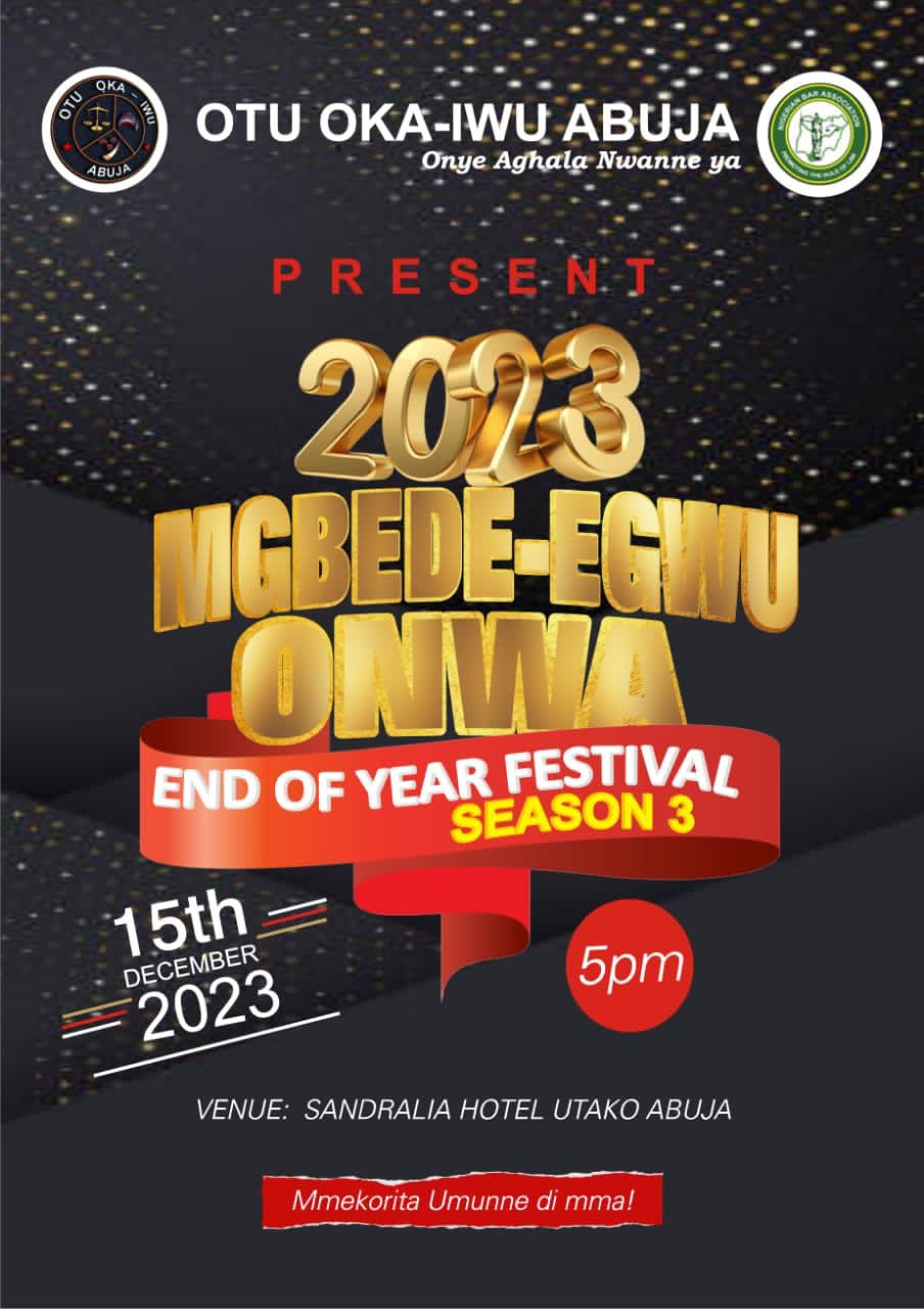 Afam Osigwe, SAN Felicitates Otu Oka-Iwu On The 2023 Mgbede-Egwu End Of The Year Festival