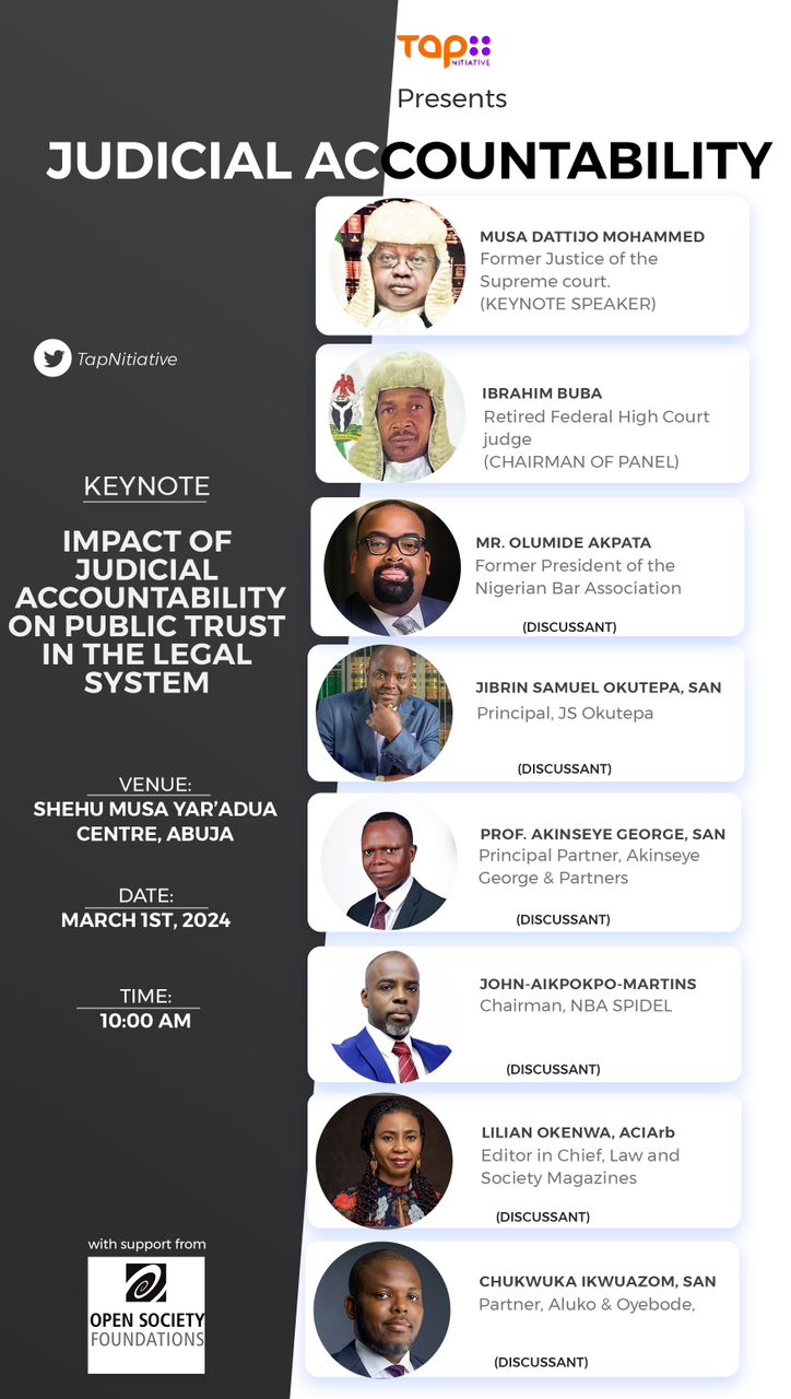 Judicial Accountability Conference Set To Address Transparency And Public Confidence In Nigeria’s Judiciary