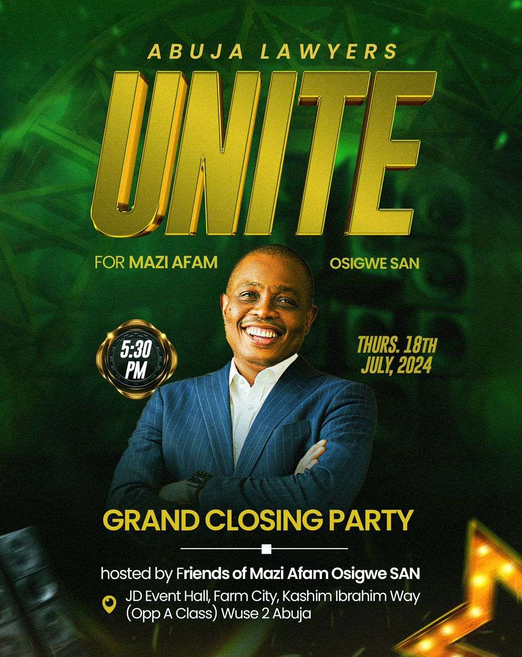 FCT Lawyers Unite For Mazi Afam Osigwe, SAN’s Grand Closing Party  