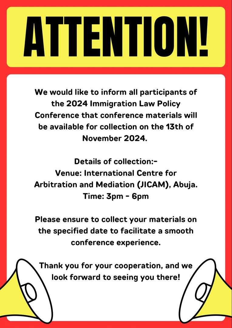 Important Notice: NILA Conference Registration And Material Pickup