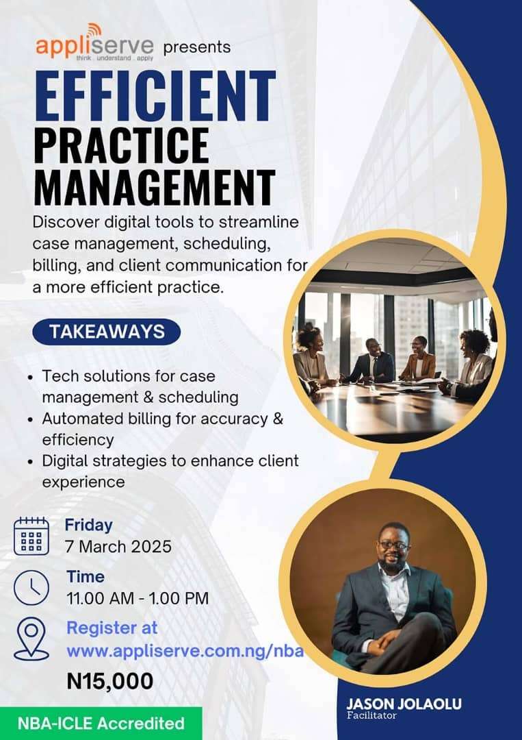 An NBA-ICLE Notice: Efficient Practice Management