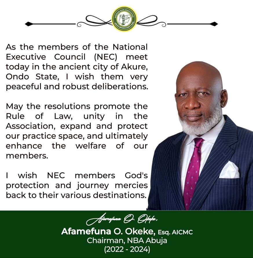 Immediate Past NBA Abuja Chairman, Afam Okeke Sends Best Wishes To NEC Members In Akure [PHOTOS]